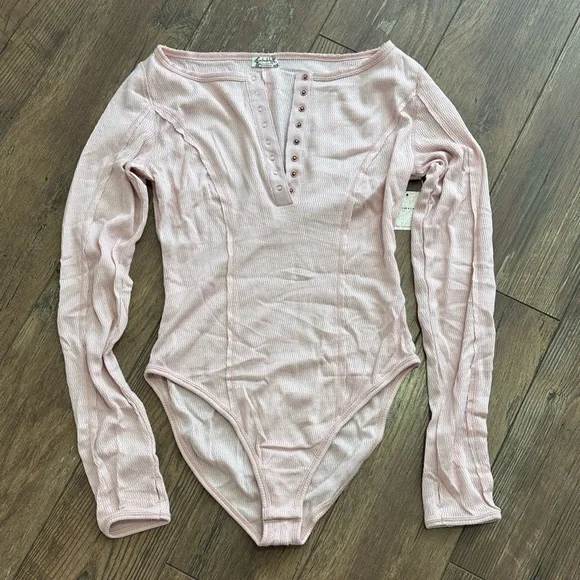 NWT Free People Sloane Body Suit Pink Nectar Size Small - Picture 3 of 7